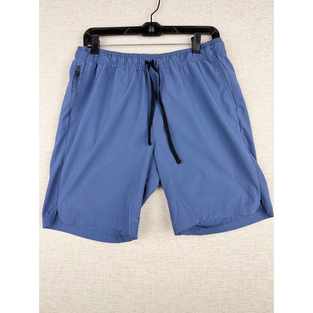 Hurley Mens 32x6 Active Shorts Blue Elastic Waist Zipper Pocket Medium